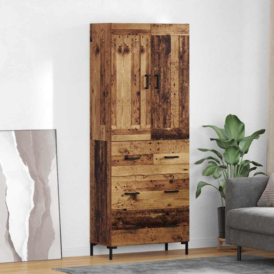 Highboard mit Schubladen 2 pcs Altholz Holzwerkstoff