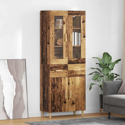 Highboard Altholz 69,5 x 34 x 180 cm Holzwerkstoff