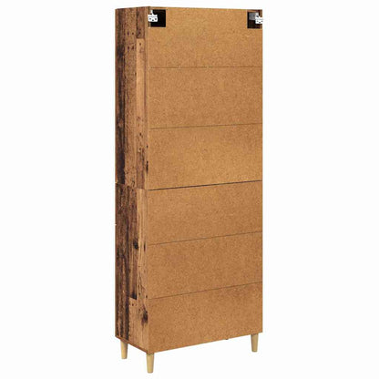 Highboard Altholz 69,5 x 34 x 180 cm Holzwerkstoff