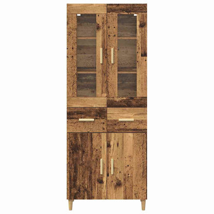 Highboard Altholz 69,5 x 34 x 180 cm Holzwerkstoff