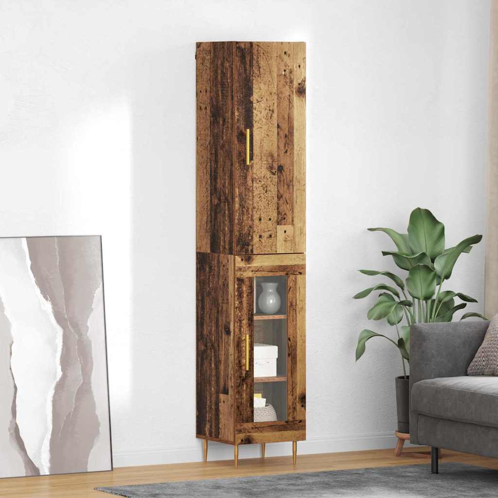 Highboard 2 pcs Altholz Holzwerkstoff