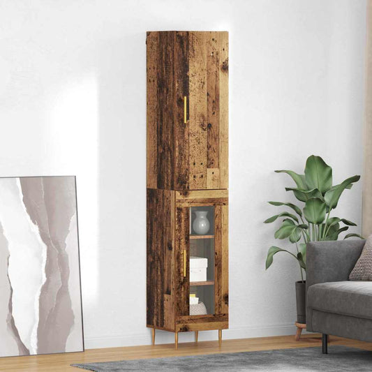 Highboard 2 pcs Altholz Holzwerkstoff