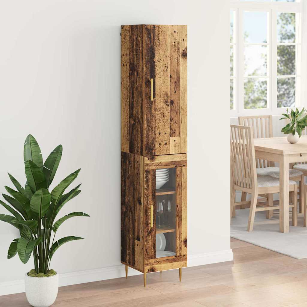 Highboard 2 pcs Altholz Holzwerkstoff