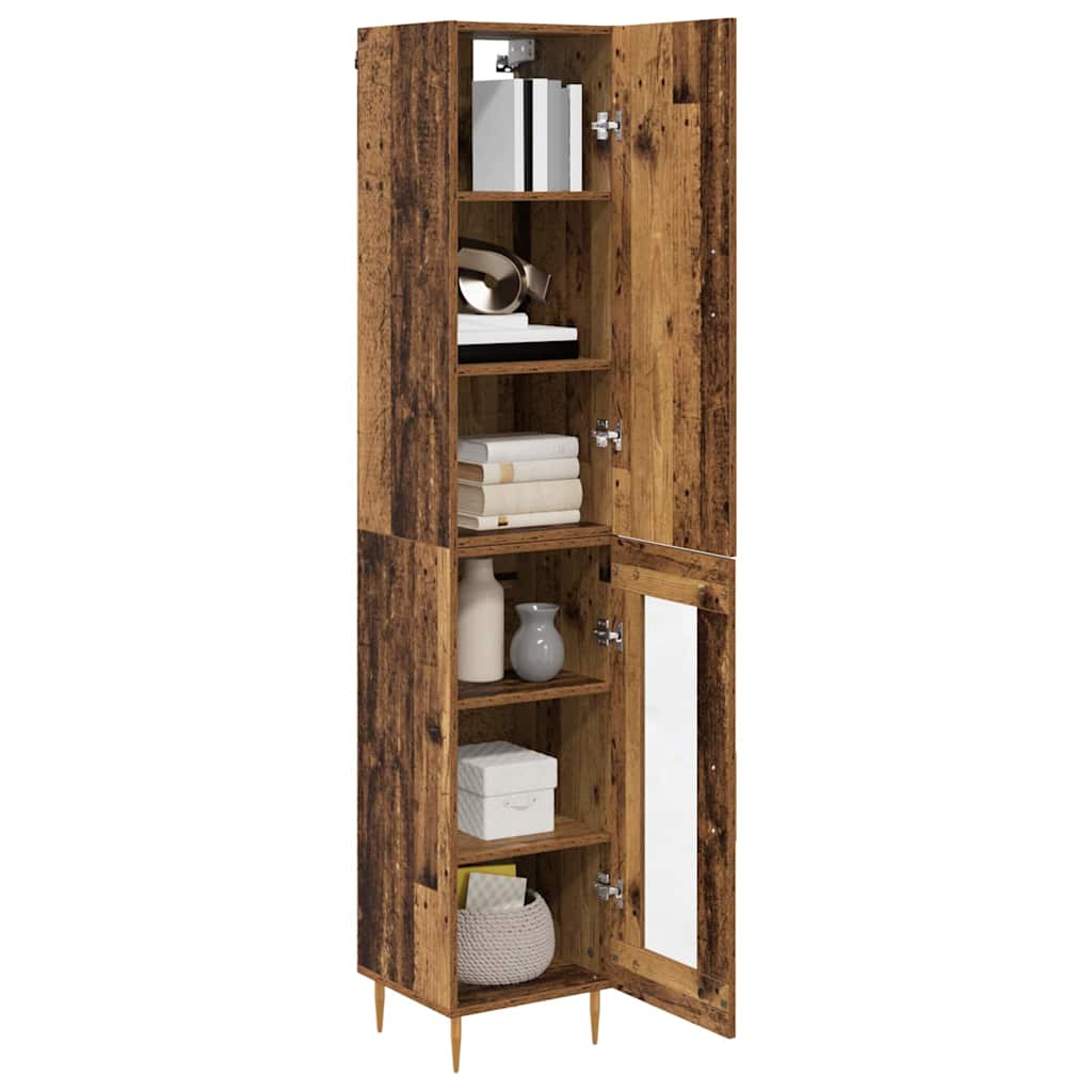 Highboard 2 pcs Altholz Holzwerkstoff