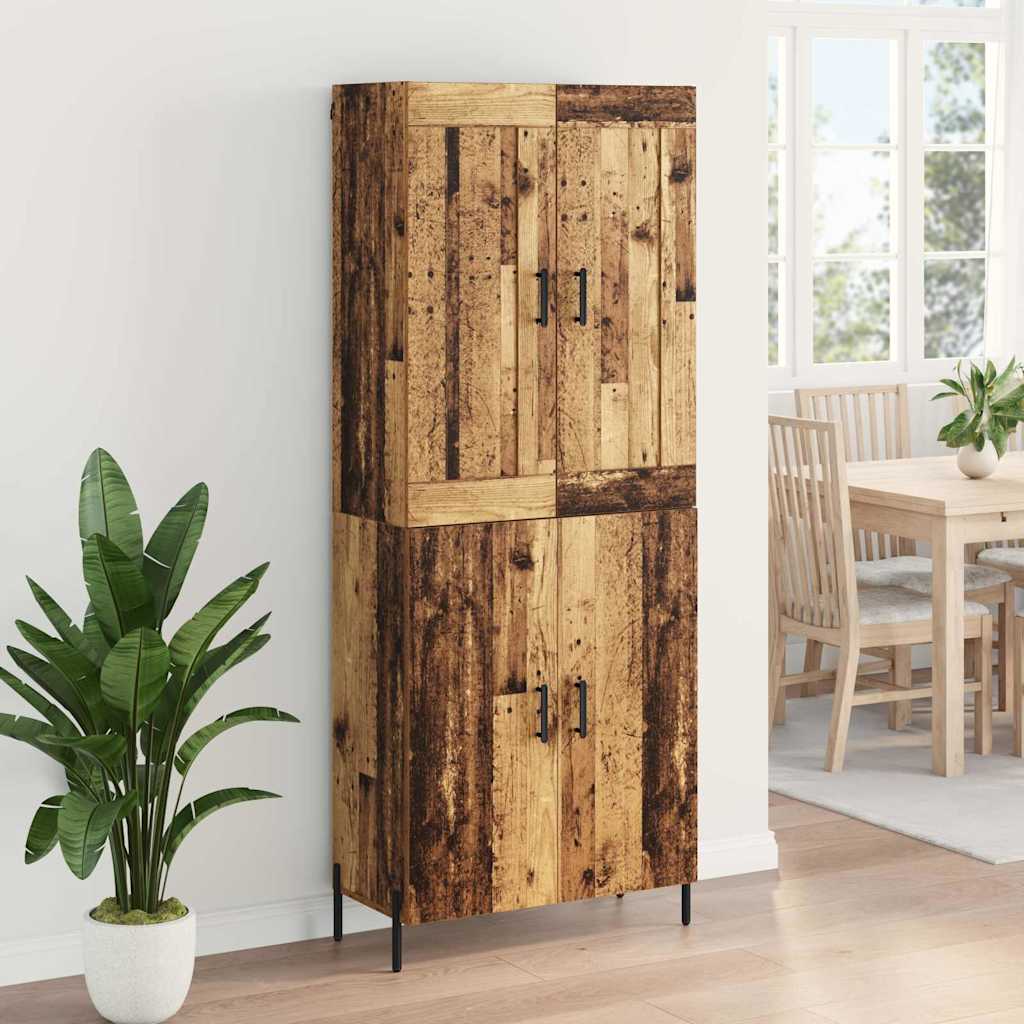Highboard 2 pcs Altholz Holzwerkstoff