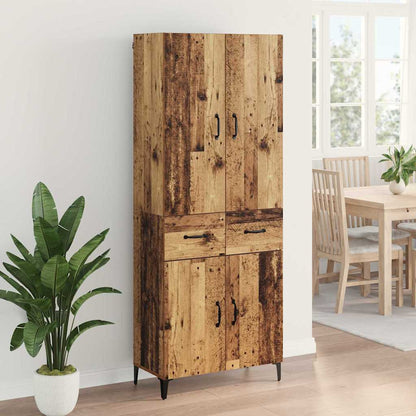 Highboard Wandmontiert Altholz 69,5 x 34 x 180 cm Holzwerkstoff