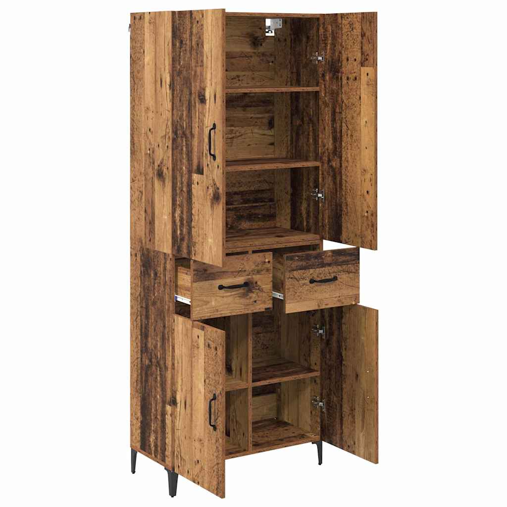 Highboard Wandmontiert Altholz 69,5 x 34 x 180 cm Holzwerkstoff