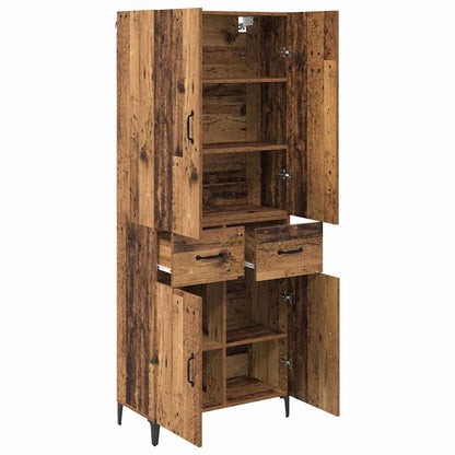 Highboard Wandmontiert Altholz 69,5 x 34 x 180 cm Holzwerkstoff