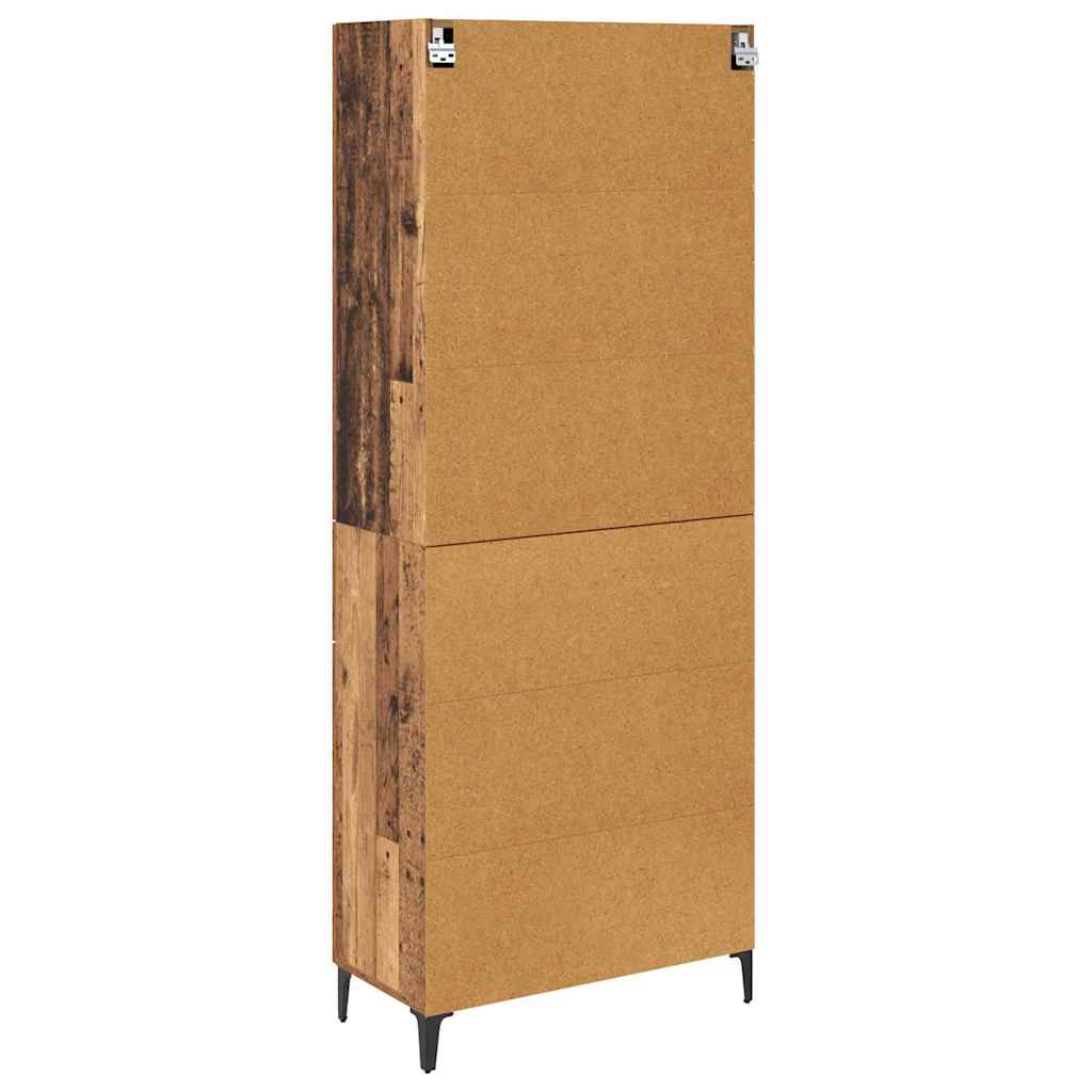 Highboard Wandmontiert Altholz 69,5 x 34 x 180 cm Holzwerkstoff