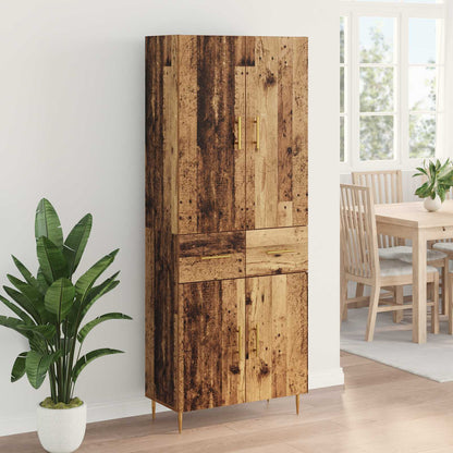 Highboard Wandmontiert Altholz 69,5 x 34 x 180 cm Holzwerkstoff