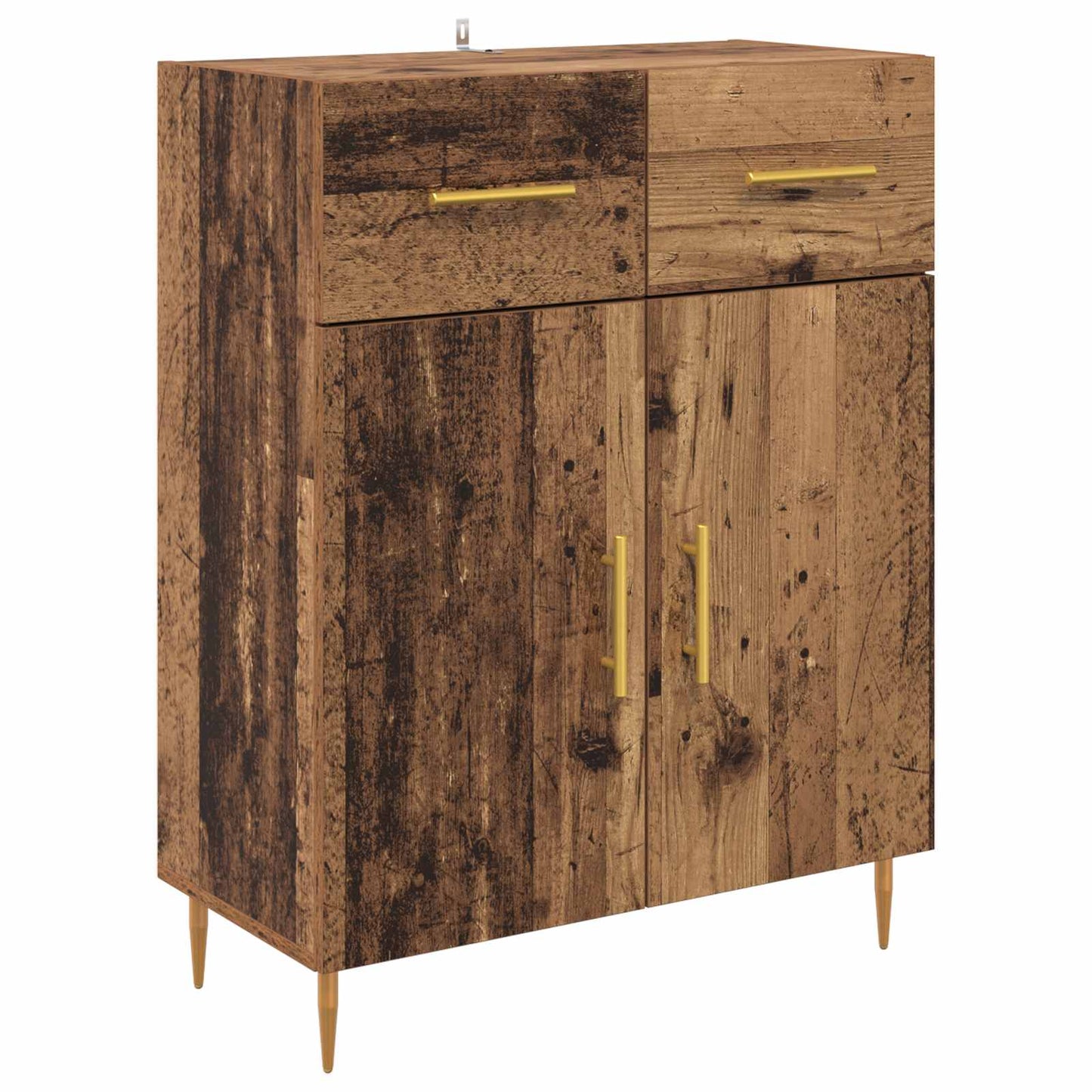 Highboard Wandmontiert Altholz 69,5 x 34 x 180 cm Holzwerkstoff