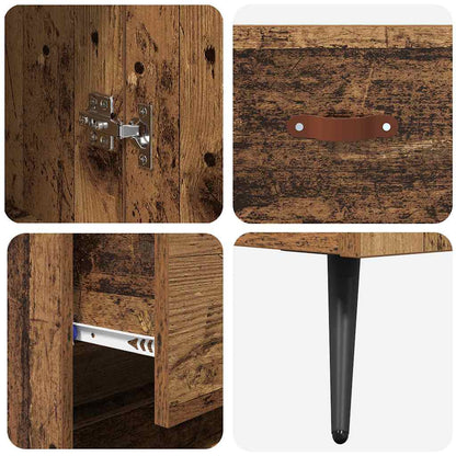 Highboard Altholz 69,5 x 34 x 180 cm Holzwerkstoff