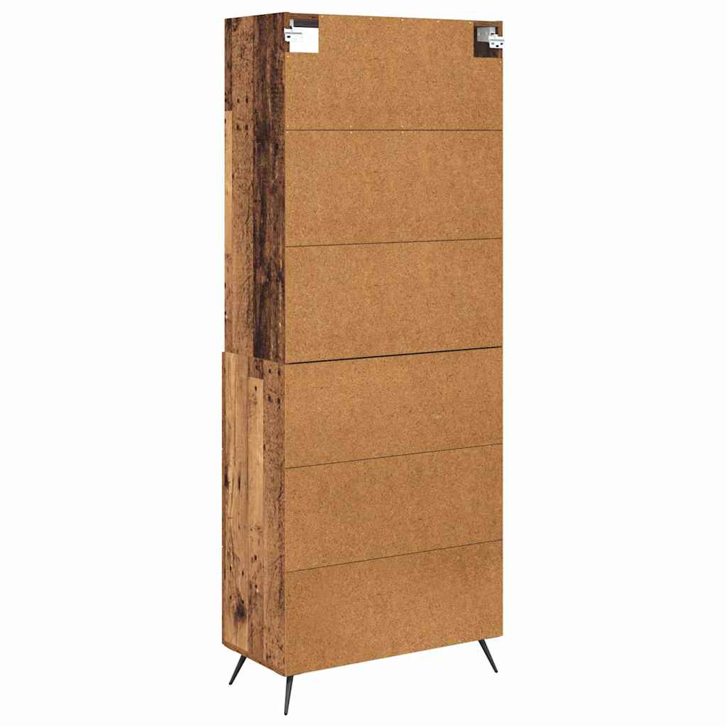 Highboard Altholz 69,5 x 34 x 180 cm Holzwerkstoff