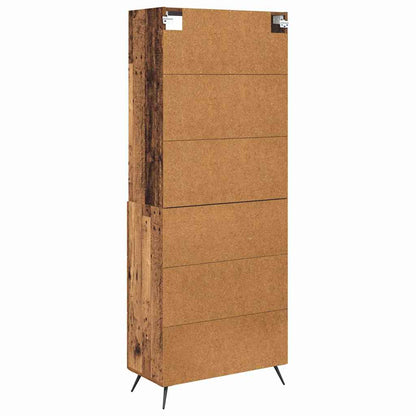 Highboard Altholz 69,5 x 34 x 180 cm Holzwerkstoff