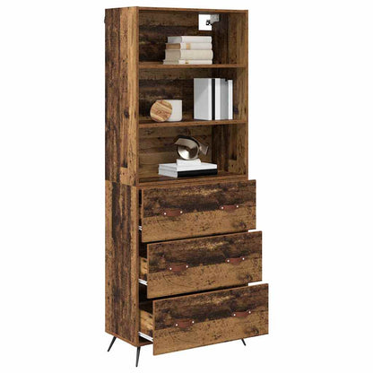 Highboard Altholz 69,5 x 34 x 180 cm Holzwerkstoff