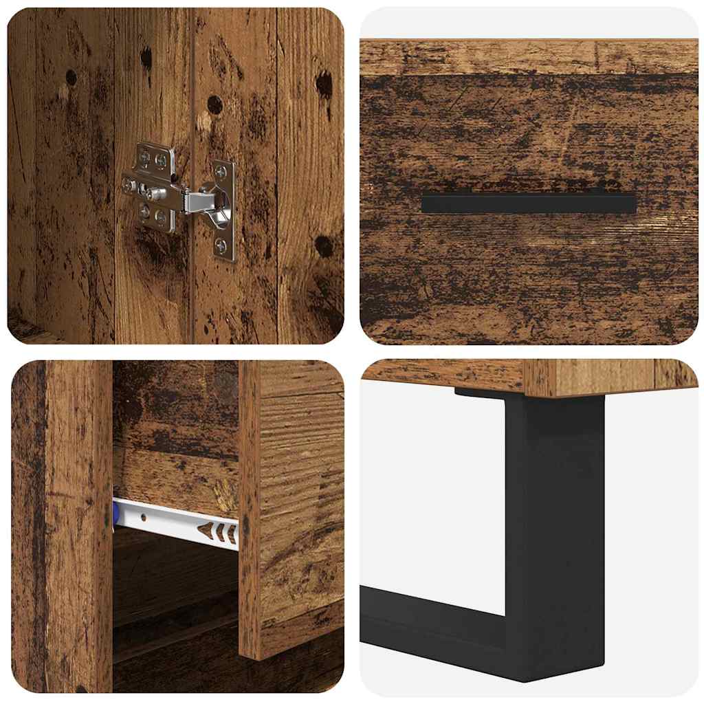 Highboard Altholz 69,5 x 34 x 180 cm Holzwerkstoff