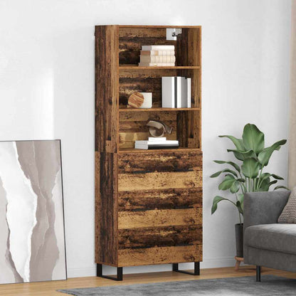 Highboard Altholz 69,5 x 34 x 180 cm Holzwerkstoff