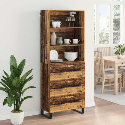 Highboard Altholz 69,5 x 34 x 180 cm Holzwerkstoff