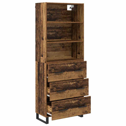 Highboard Altholz 69,5 x 34 x 180 cm Holzwerkstoff