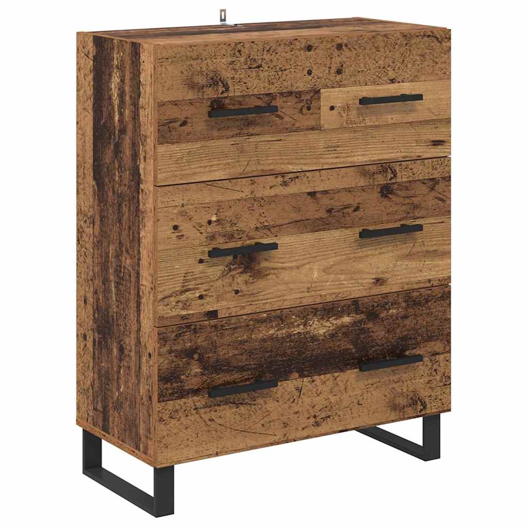 Highboard Altholz 69,5 x 34 x 180 cm Holzwerkstoff