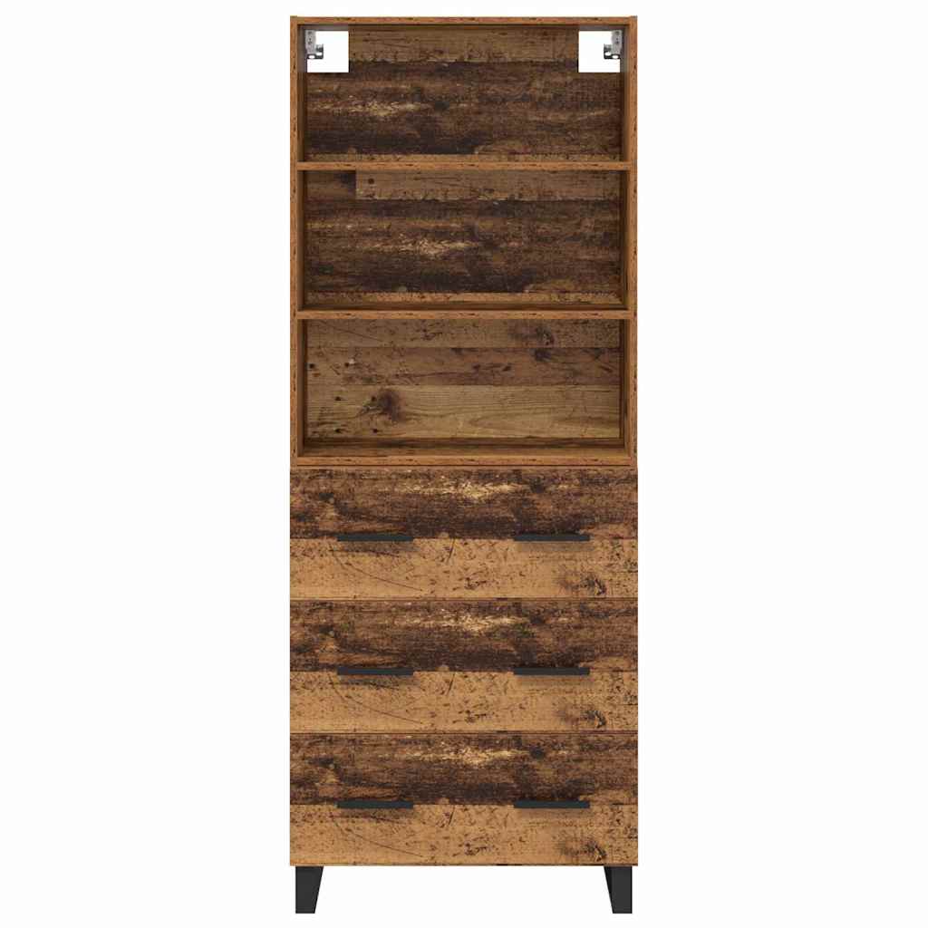 Highboard Altholz 69,5 x 34 x 180 cm Holzwerkstoff