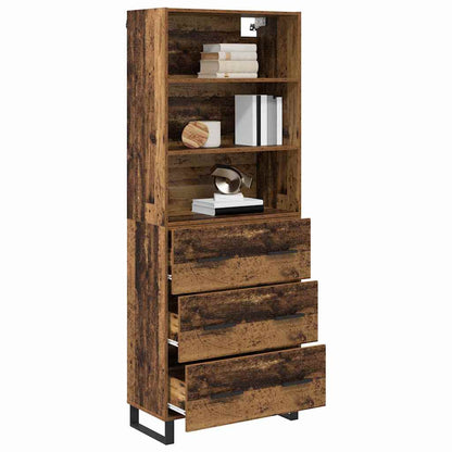 Highboard Altholz 69,5 x 34 x 180 cm Holzwerkstoff