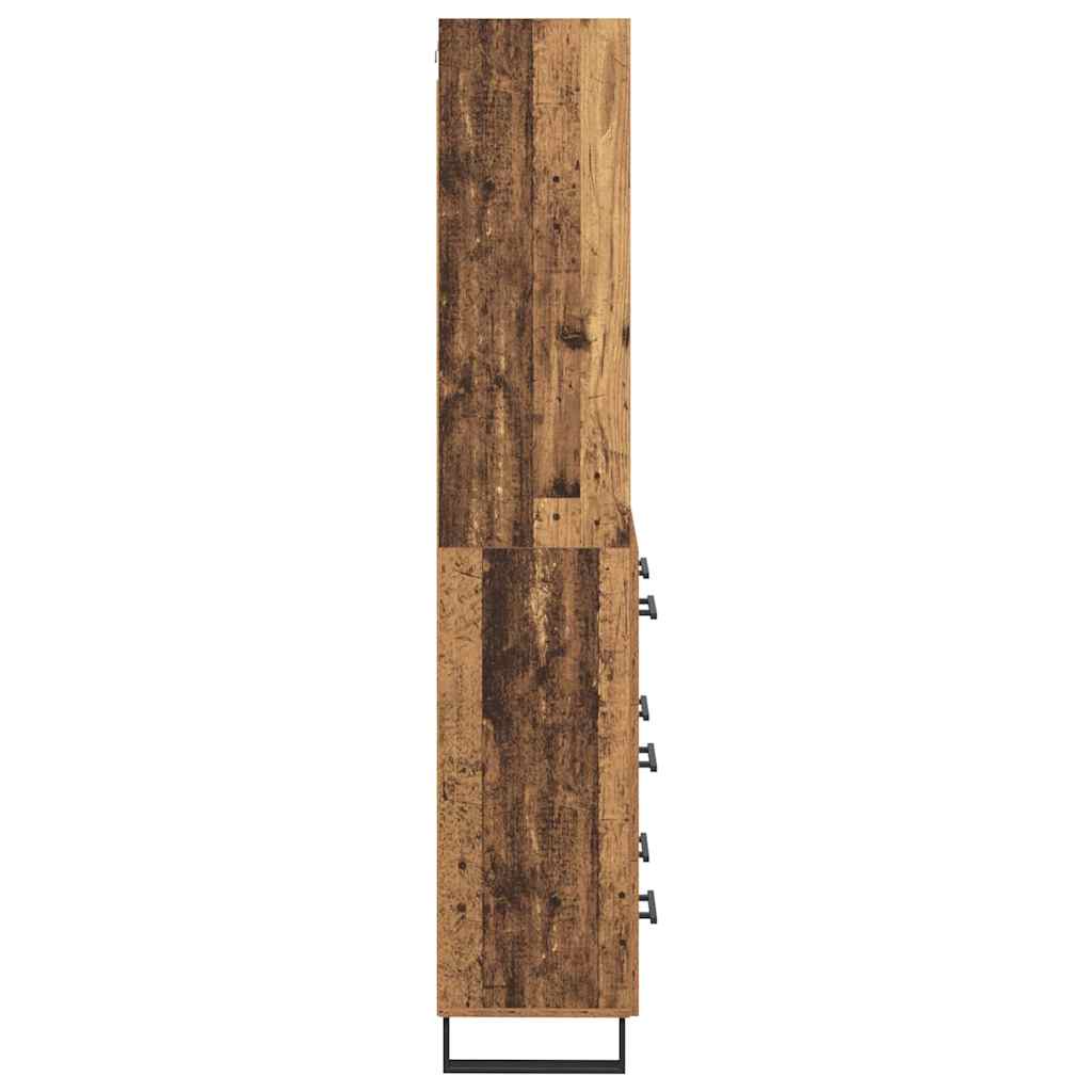 Highboard Altholz 69,5 x 34 x 180 cm Holzwerkstoff