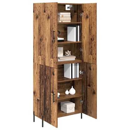 Highboard Wandmontiert Altholz 69,5 x 34 x 180 cm Holzwerkstoff