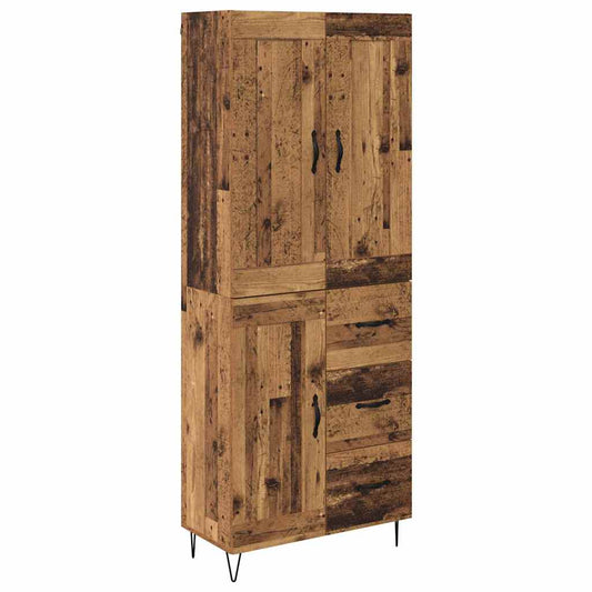 Highboard Altholz 69,5 x 34 x 180 cm Holzwerkstoff