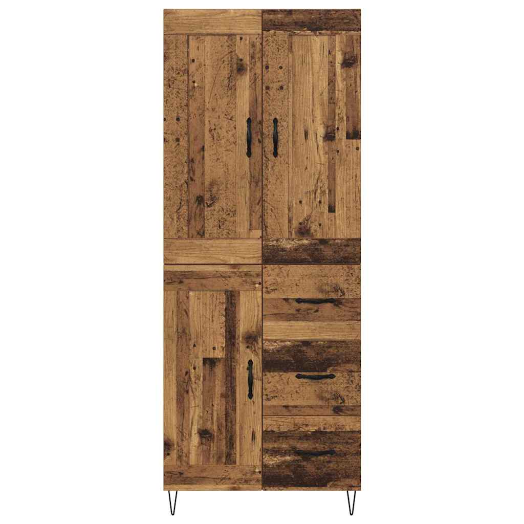 Highboard Altholz 69,5 x 34 x 180 cm Holzwerkstoff