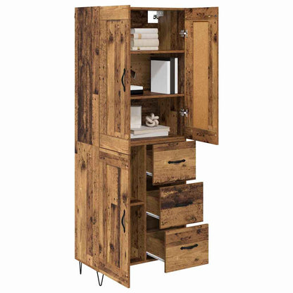 Highboard Altholz 69,5 x 34 x 180 cm Holzwerkstoff