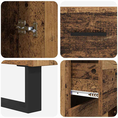 Highboard mit Schubladen 2 pcs Altholz Engineered Wood und Glas