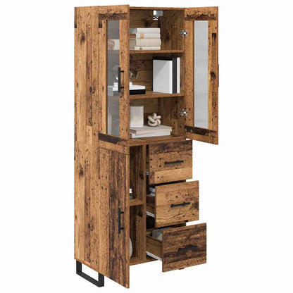 Highboard mit Schubladen 2 pcs Altholz Engineered Wood und Glas