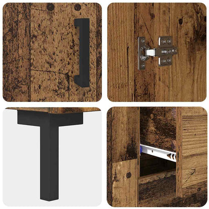 Highboard Wandmontiert Altholz 69,5 x 34 x 180 cm Holzwerkstoff