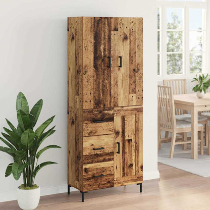 Highboard Wandmontiert Altholz 69,5 x 34 x 180 cm Holzwerkstoff