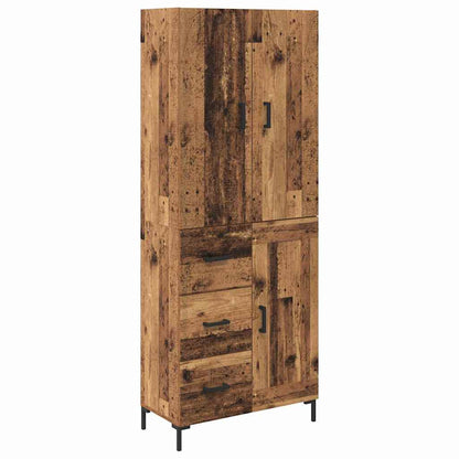 Highboard Wandmontiert Altholz 69,5 x 34 x 180 cm Holzwerkstoff