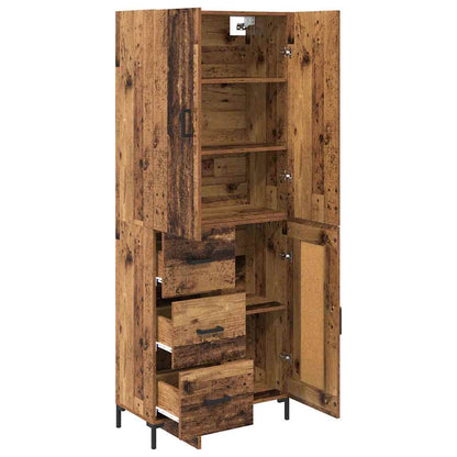 Highboard Wandmontiert Altholz 69,5 x 34 x 180 cm Holzwerkstoff