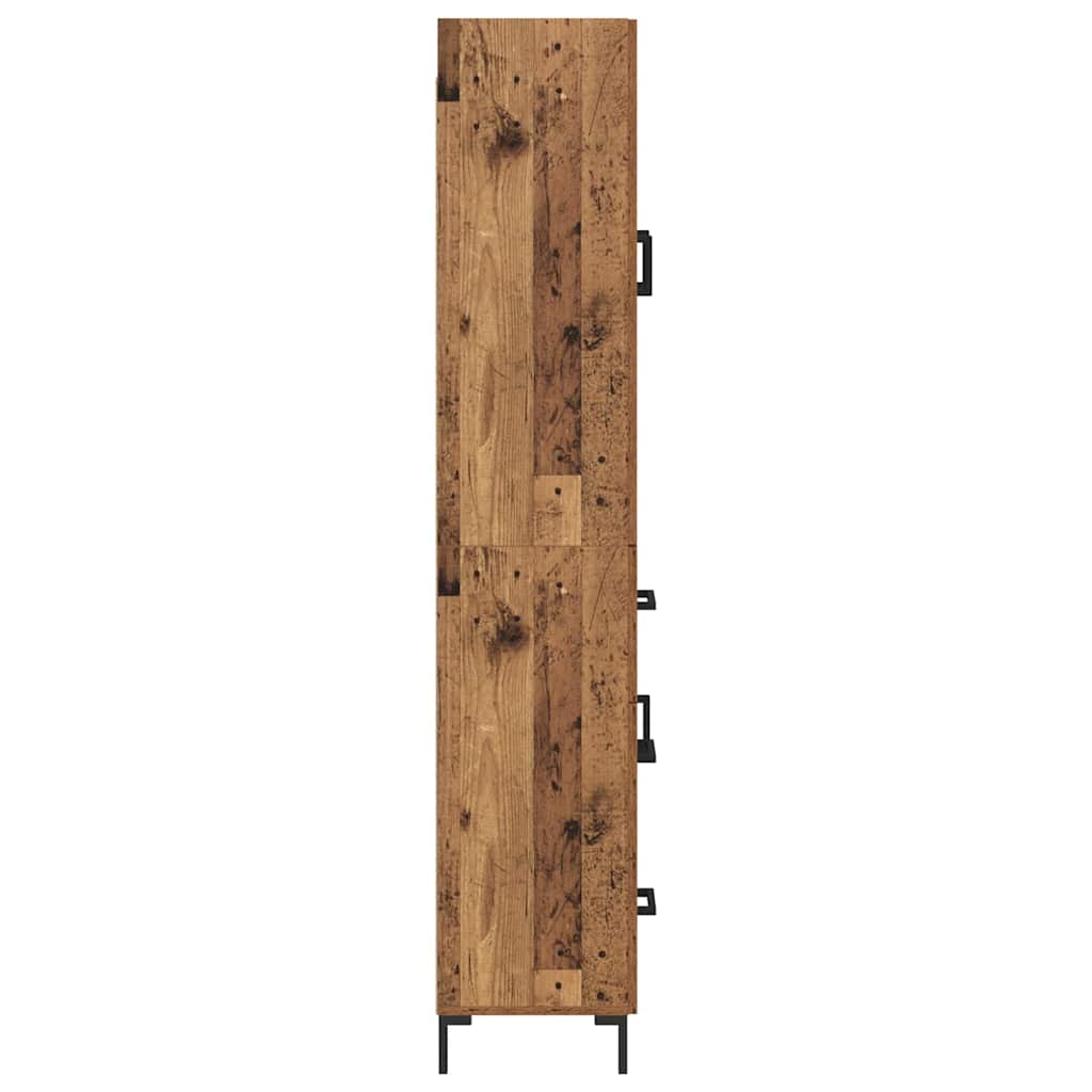 Highboard Wandmontiert Altholz 69,5 x 34 x 180 cm Holzwerkstoff