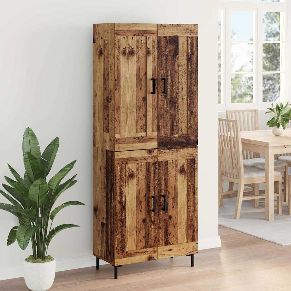 Highboard 2 pcs Altholz Holzwerkstoff