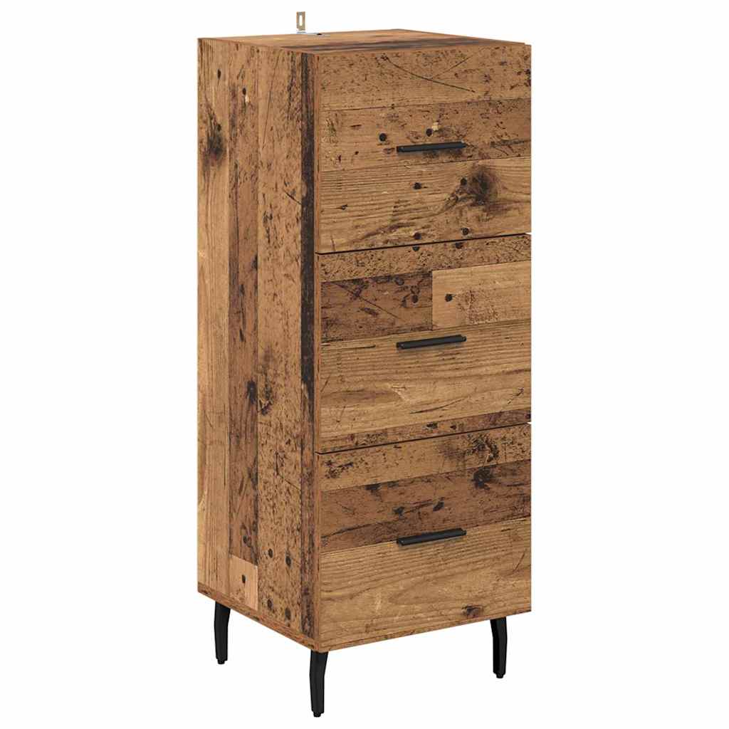 Highboard Altholz 34,5 x 34 x 180 cm Holzwerkstoff