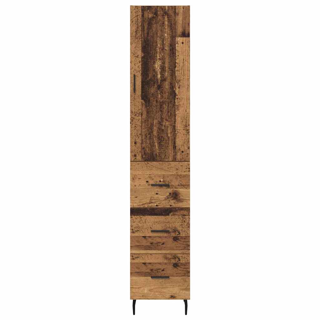 Highboard Altholz 34,5 x 34 x 180 cm Holzwerkstoff