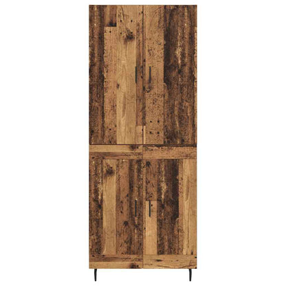 Highboard Altholz 69,5 x 34 x 180 cm Engineered Wood und Glas
