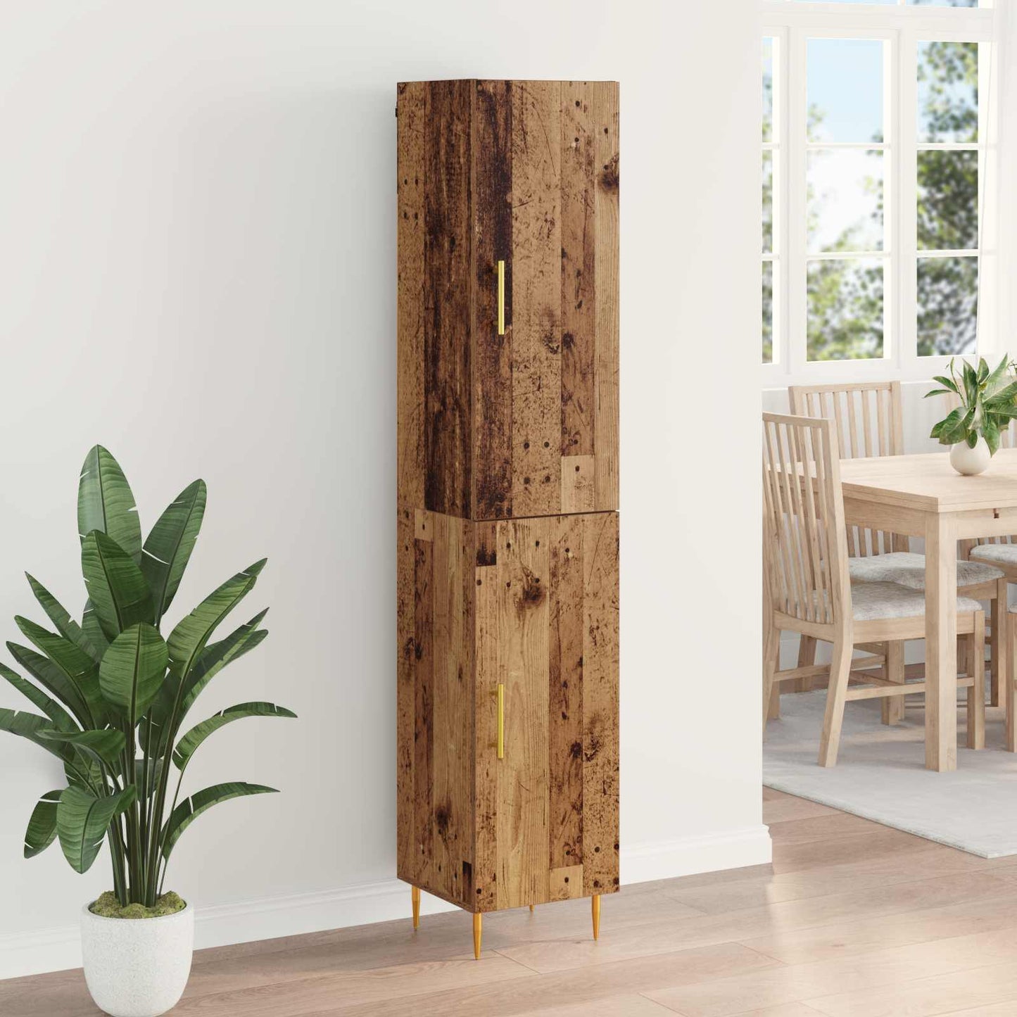 Highboard 2 pcs Altholz Holzwerkstoff
