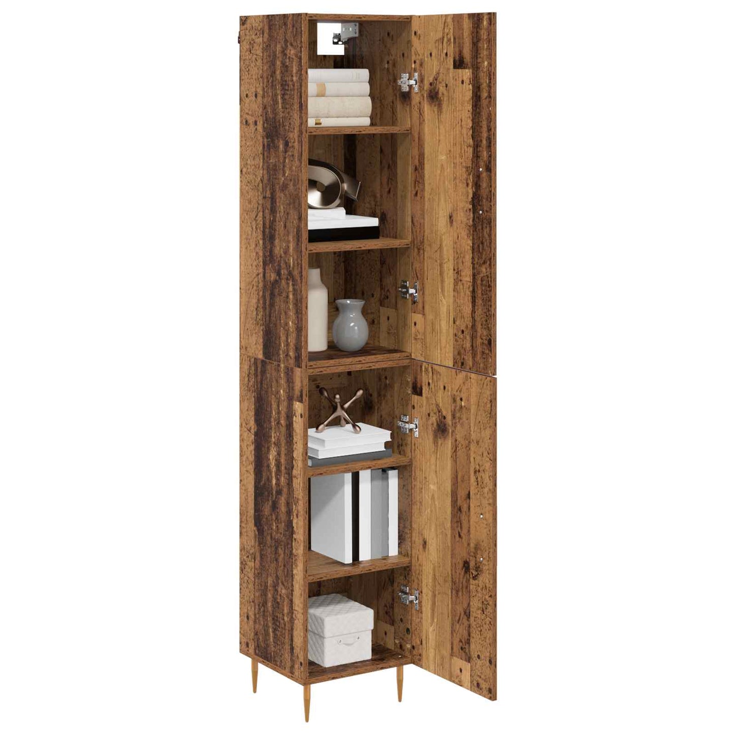 Highboard 2 pcs Altholz Holzwerkstoff