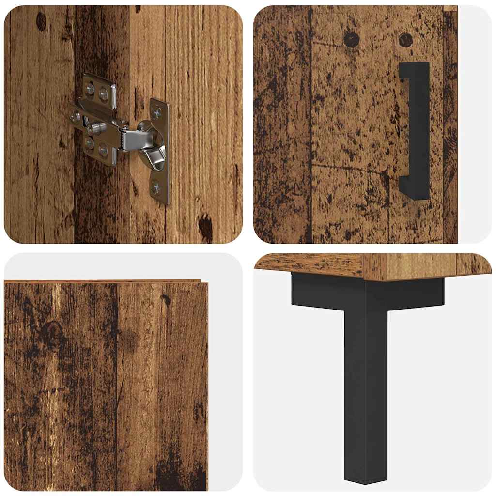 Highboard Altholz 34,5 x 34 x 180 cm Holzwerkstoff