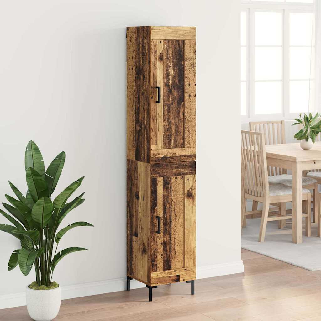 Highboard Altholz 34,5 x 34 x 180 cm Holzwerkstoff