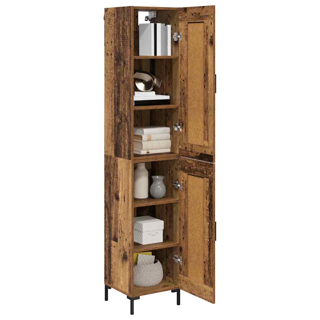 Highboard Altholz 34,5 x 34 x 180 cm Holzwerkstoff