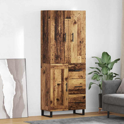Highboard mit Schubladen 2 pcs Altholz Engineered Wood und Glas