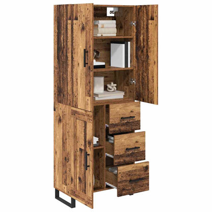 Highboard mit Schubladen 2 pcs Altholz Engineered Wood und Glas