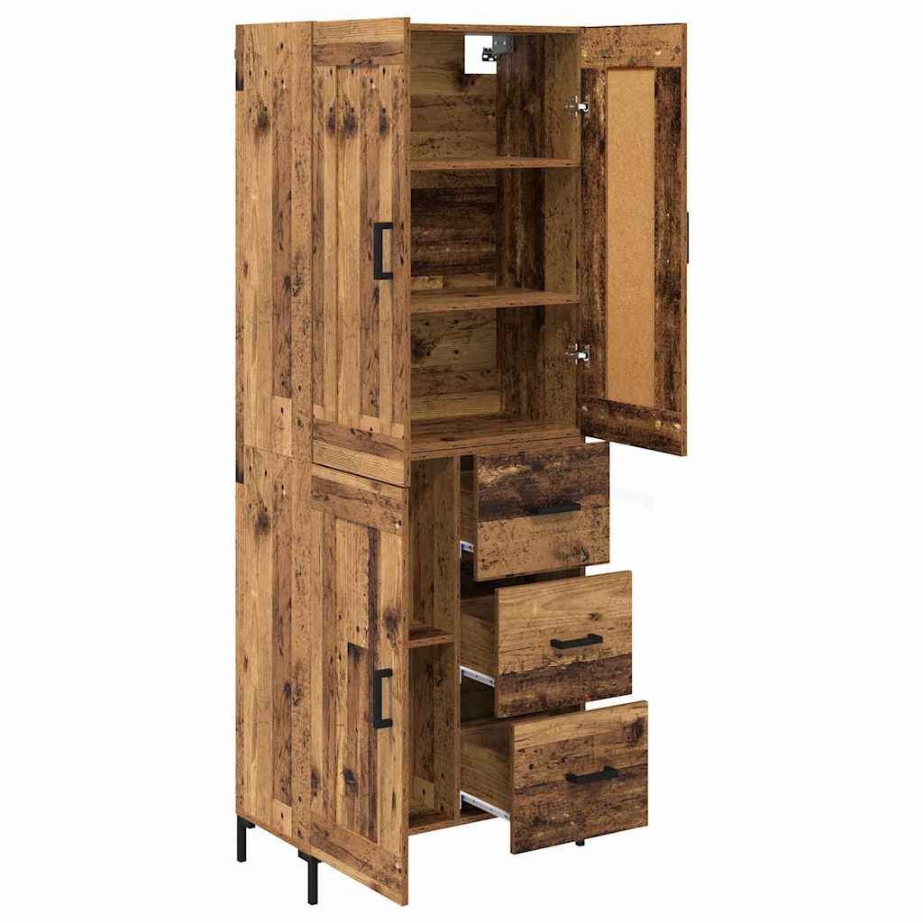 Highboard mit Schubladen 2 pcs Altholz Holzwerkstoff